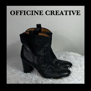 Officine Creative Textured Black Heeled Boots